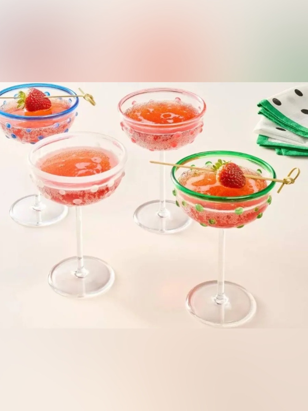 Kate Spade New York Summer Plastic Coupe Set of 4 New in Box